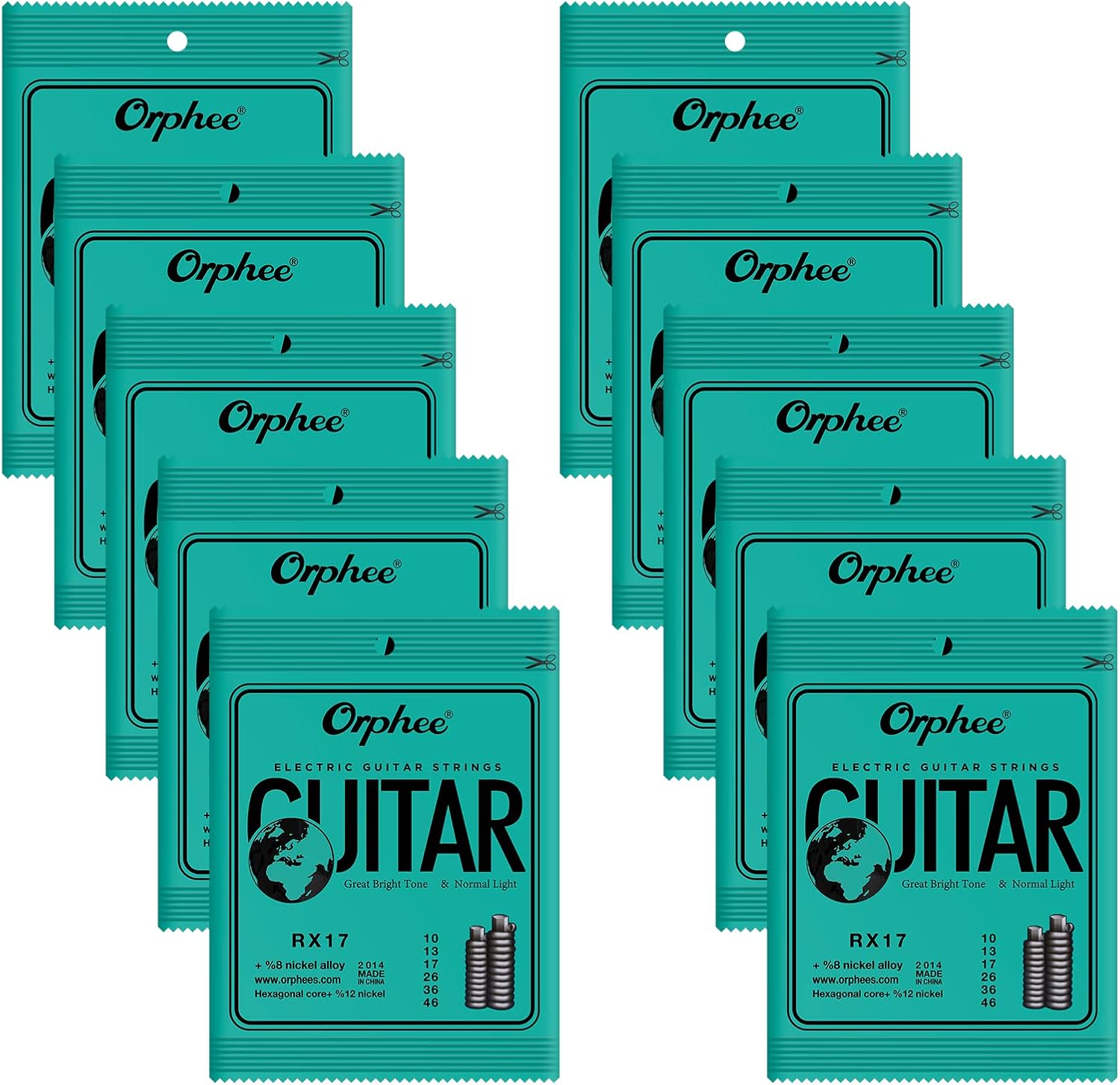 POGOLAB Electric Guitar Strings - Thin & Durable, 10-Pack