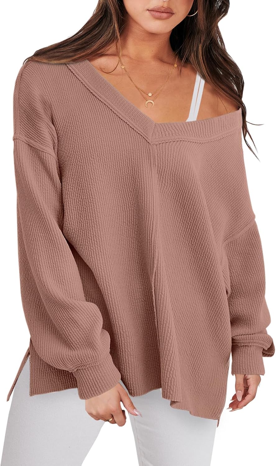Oversized Long Sleeve Shirts for Women Off the Shoulder Style
