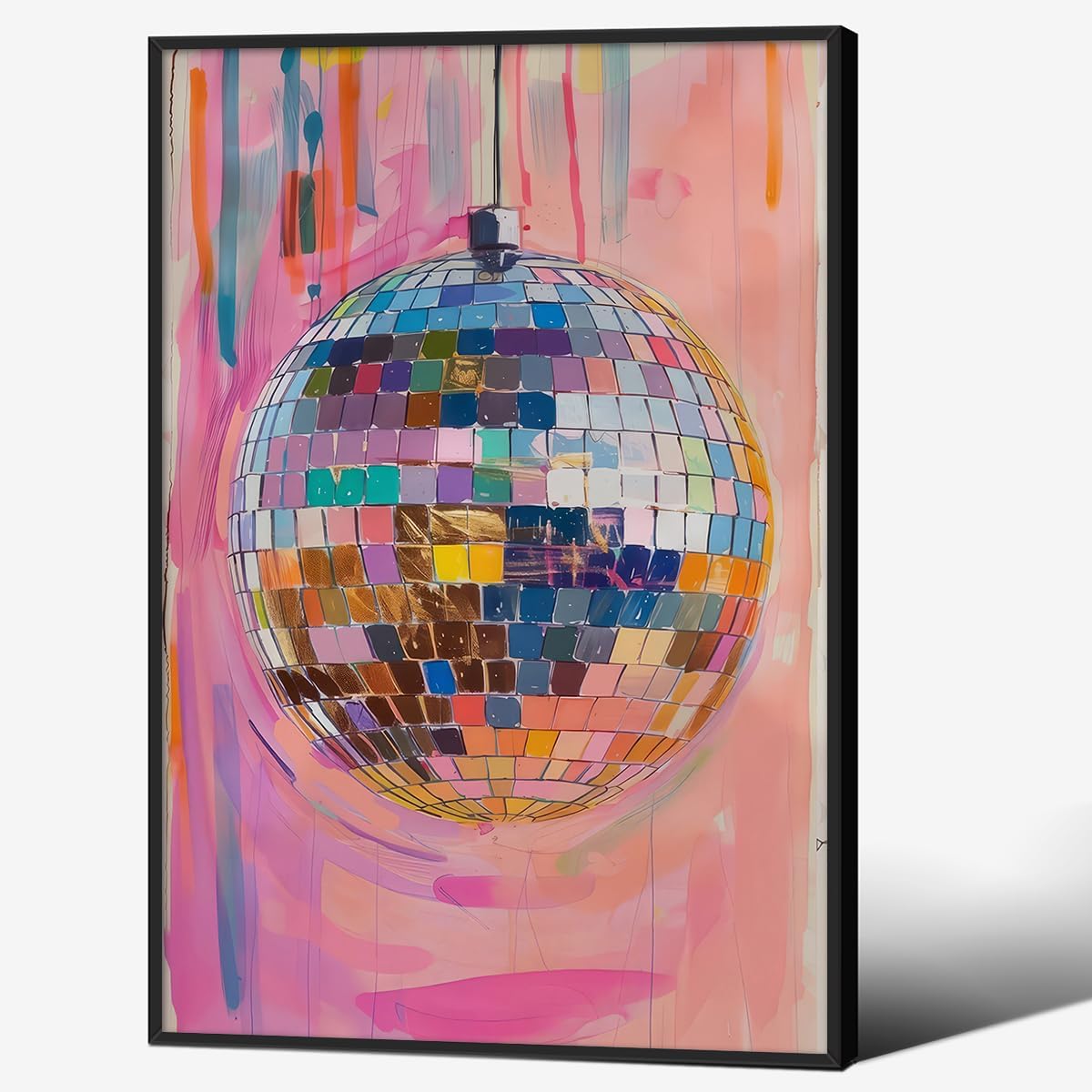 Retro Pink Disco Ball Posters for Y2k Aesthetic Wall Art