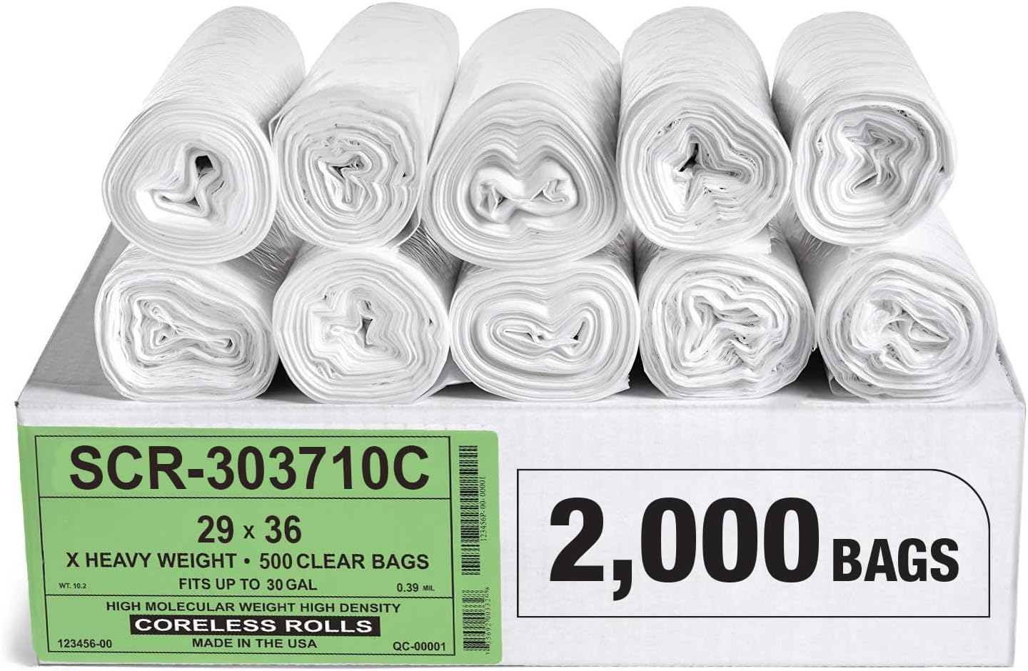High Density 20-30 Gallon Trash Bags for Home and Office Use