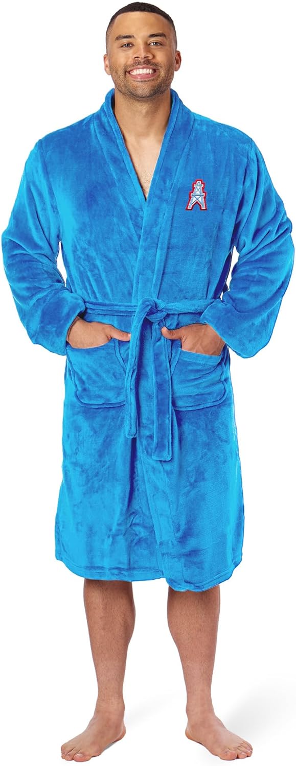 NFL Adult Unisex Silk Touch Bathrobe for Houston Oilers Fans