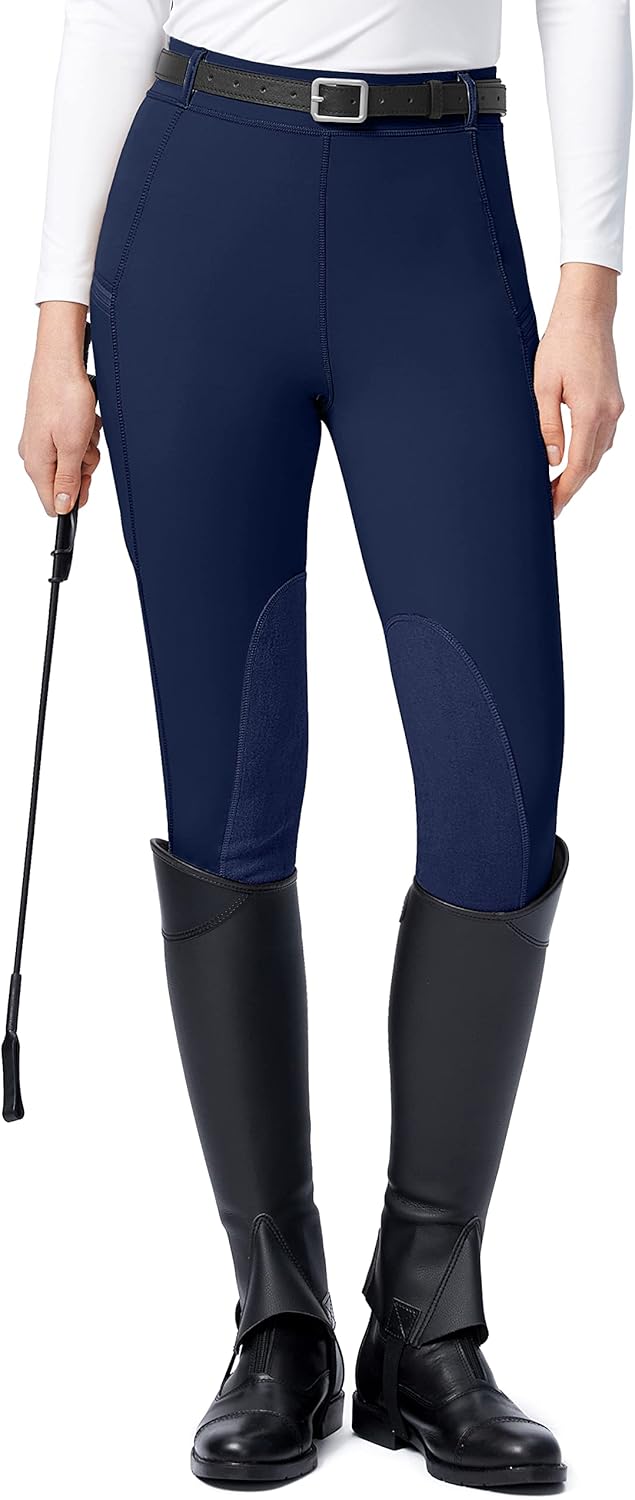 SANTINY Women's Horse Riding Pants with Zipper Pockets for Comfort