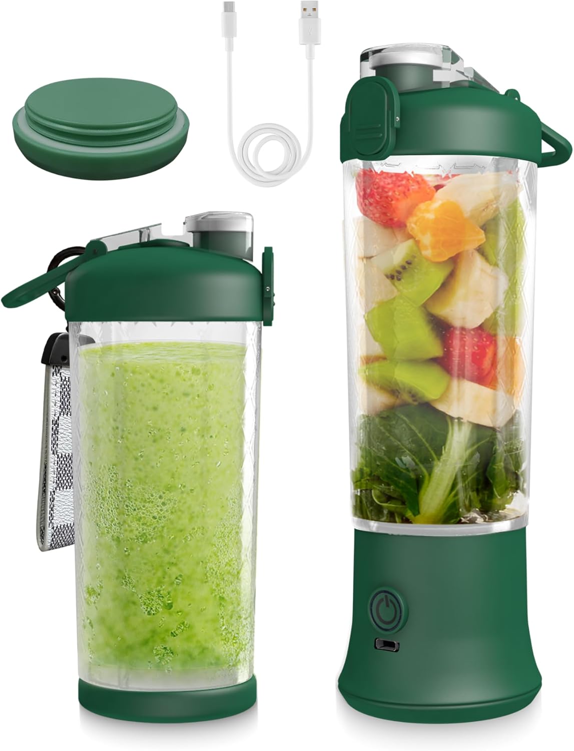 Portable 6-Blade Smoothie Blender - Rechargeable & Compact