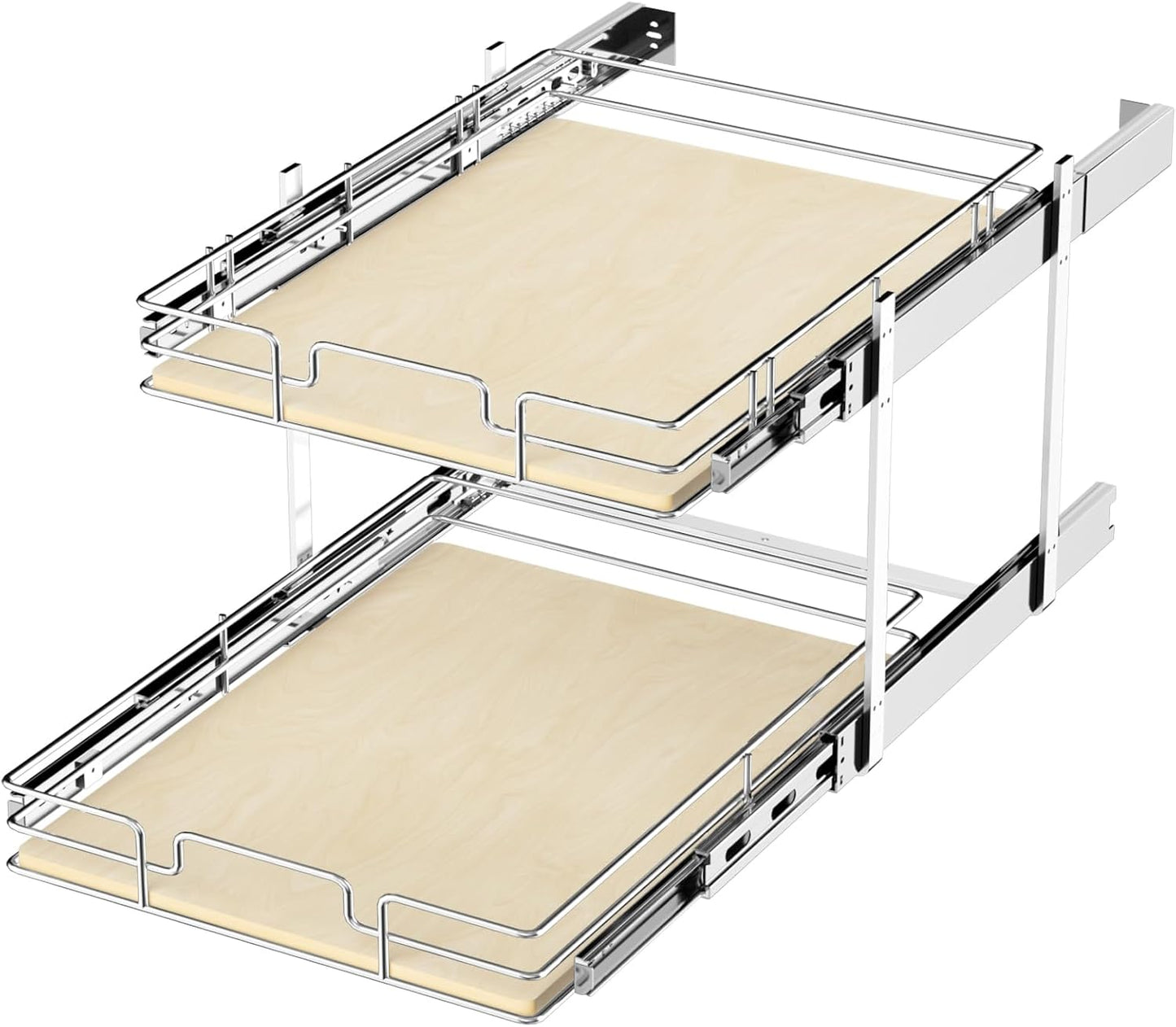 ROOMTEC 2 Tier Pull Out Cabinet Organizer for Kitchen Storage