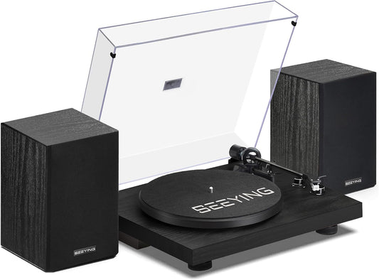 Record Player Vinyl Bluetooth Turntable with Hi-Fi Speakers