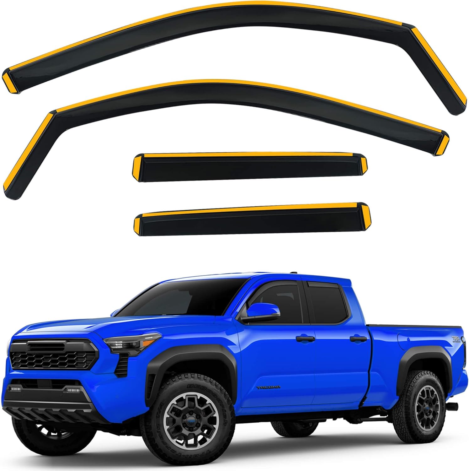 Shatterproof in-Channel Rain Guards for Toyota Tacoma 2024-2025