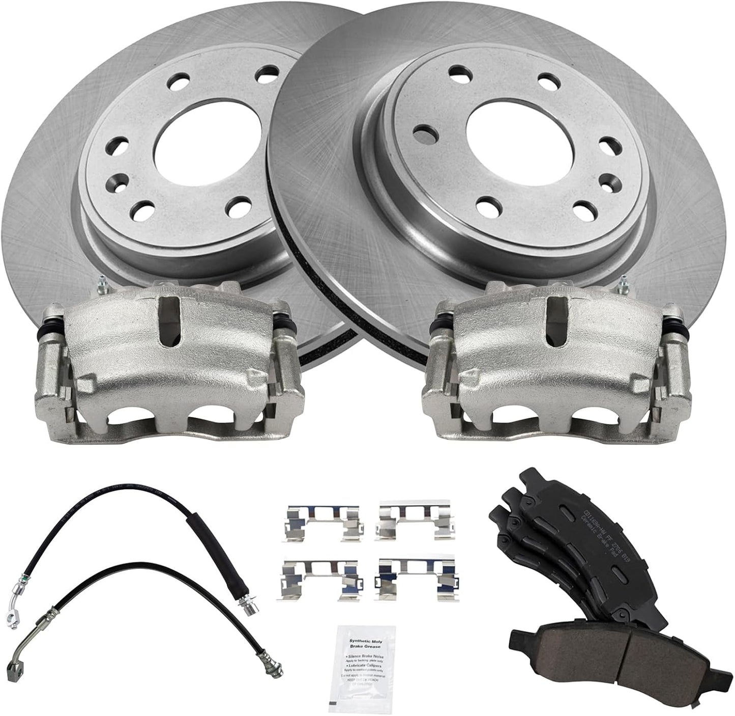 TRQ Front Brake Pad & Rotor Kit for 2017 Chevrolet Traverse