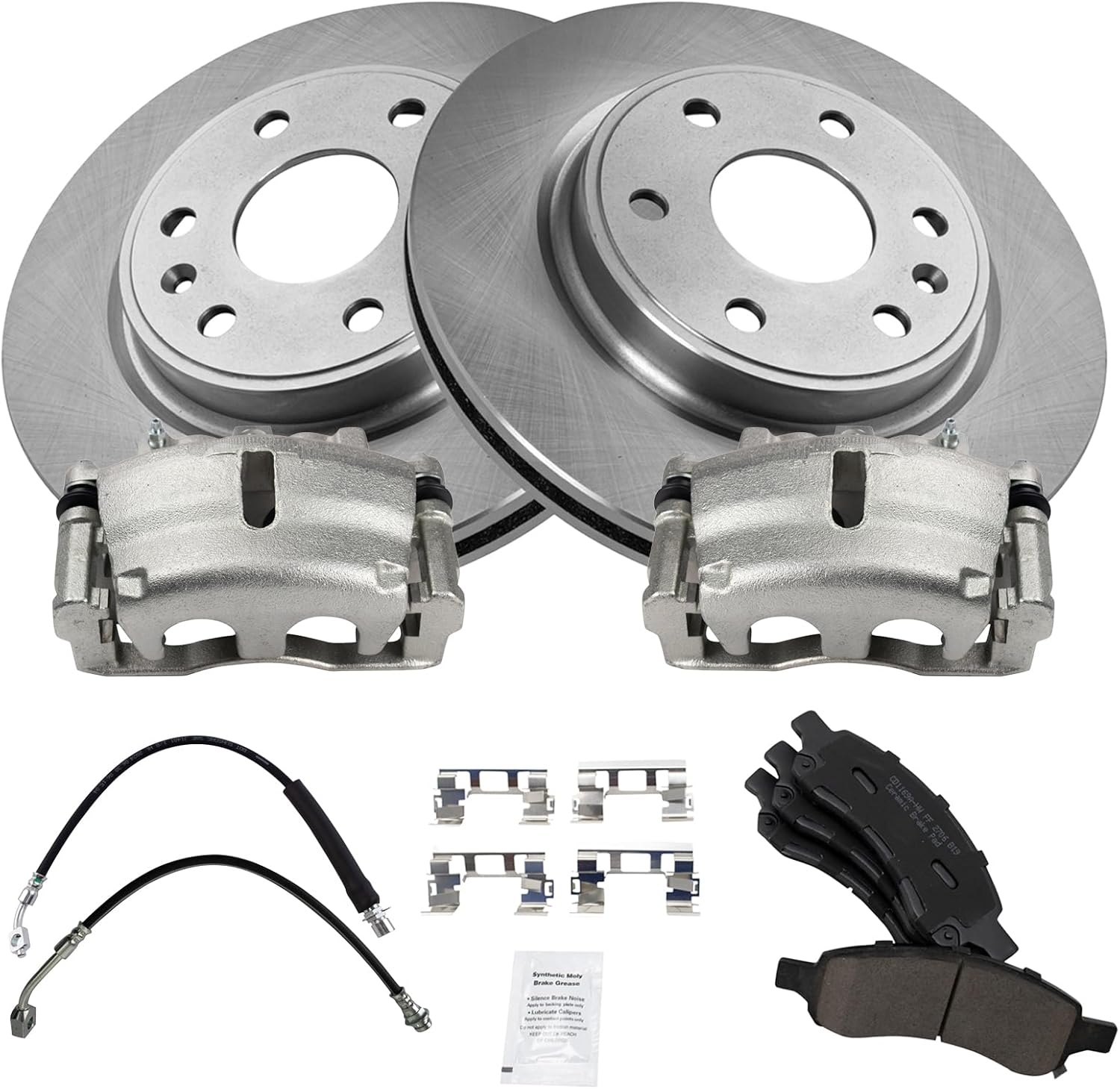 TRQ Front Brake Pad & Rotor Kit for 2017 Chevrolet Traverse