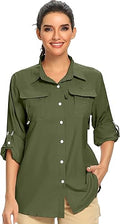 Women's UPF 50+ UV Sun Protection Long Sleeve Safari Shirt