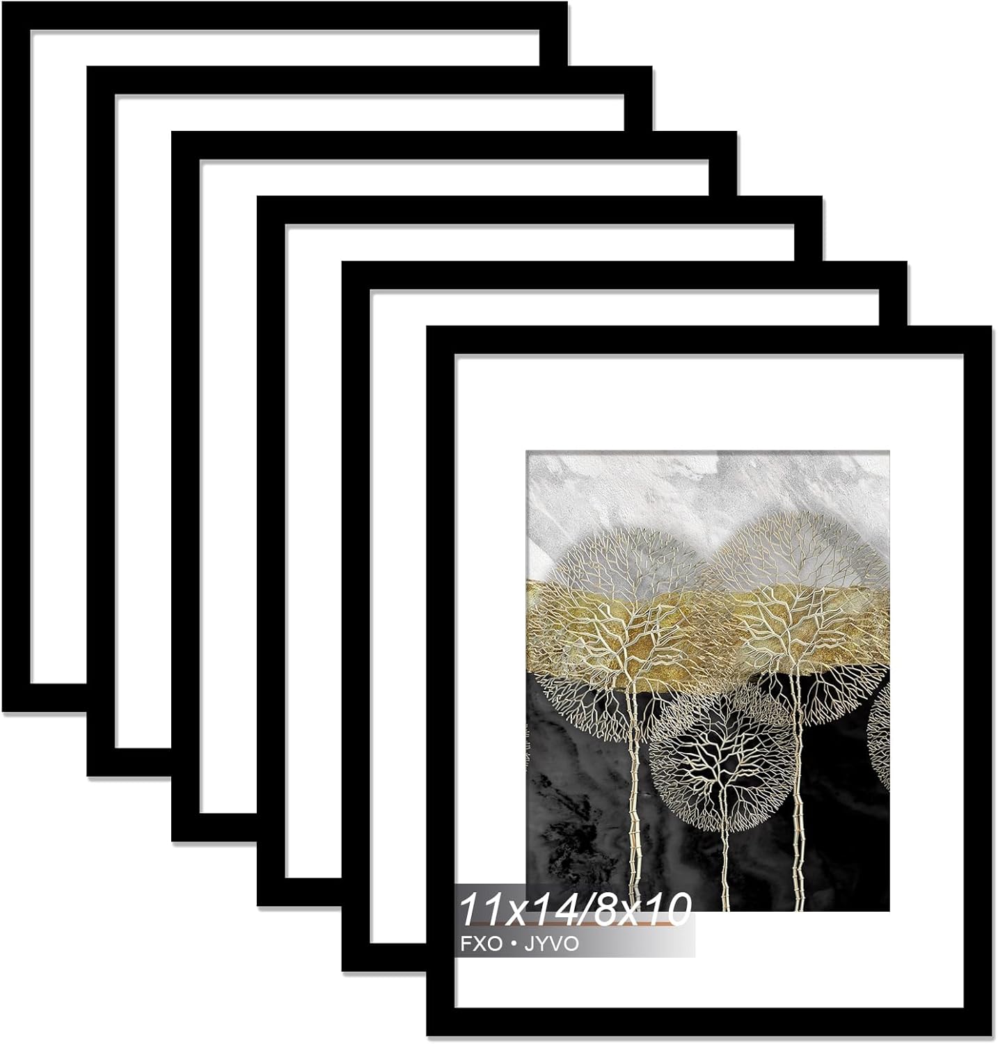 11x14 Picture Frame Set of 6 for 8x10 or 11x14 Photos
