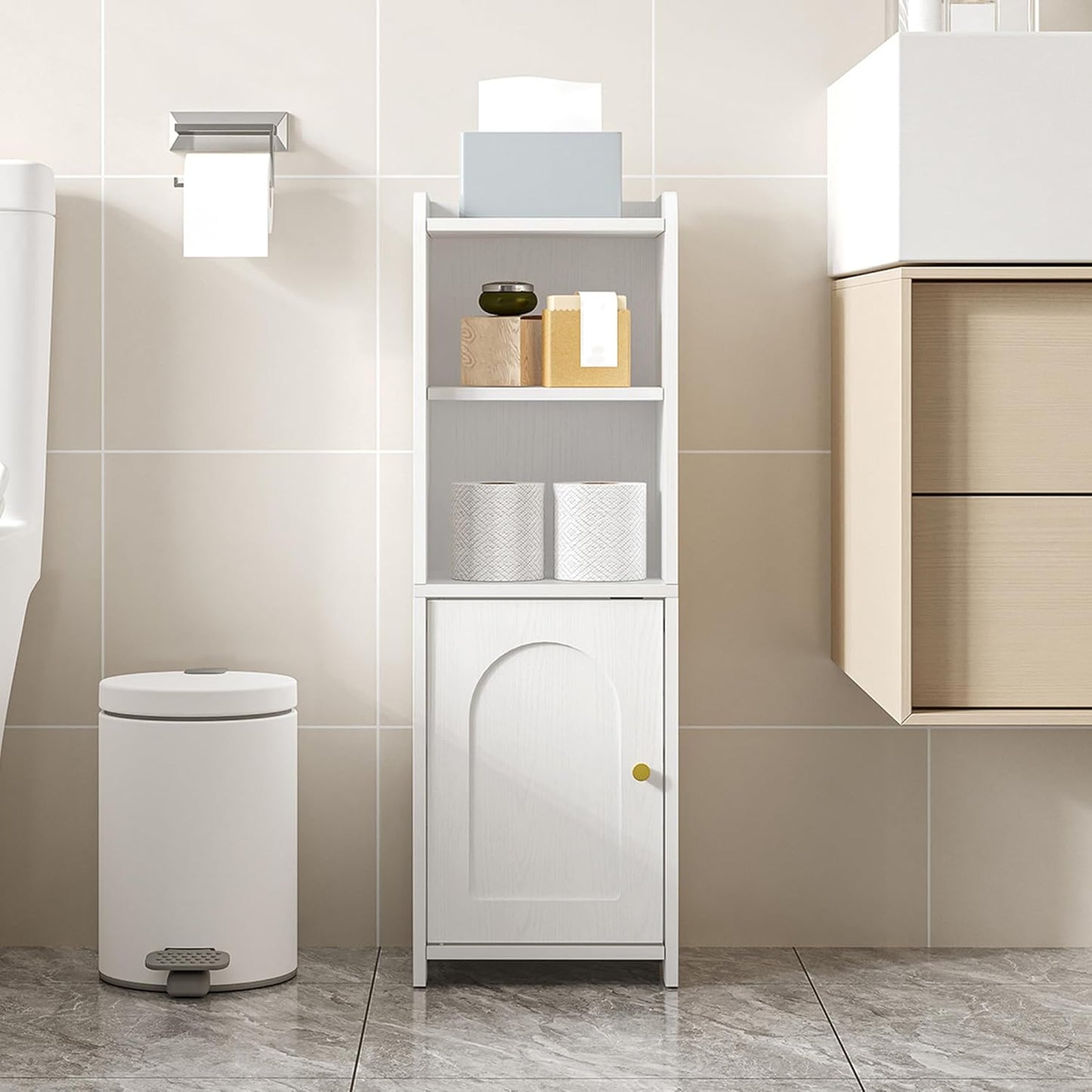 Bathroom Storage Cabinet with Adjustable Shelves for Small Spaces