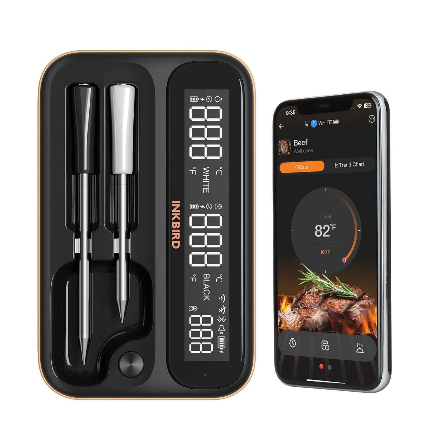 Inkbird WiFi Meat Thermometer, Unlimited Range & Dual Probes