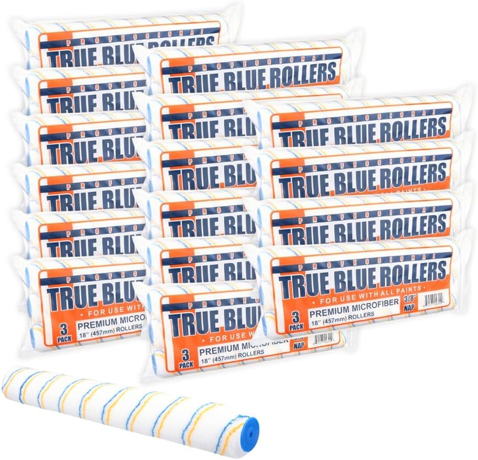 True Blue 18 Inch Professional Paint Roller Covers for All Surfaces