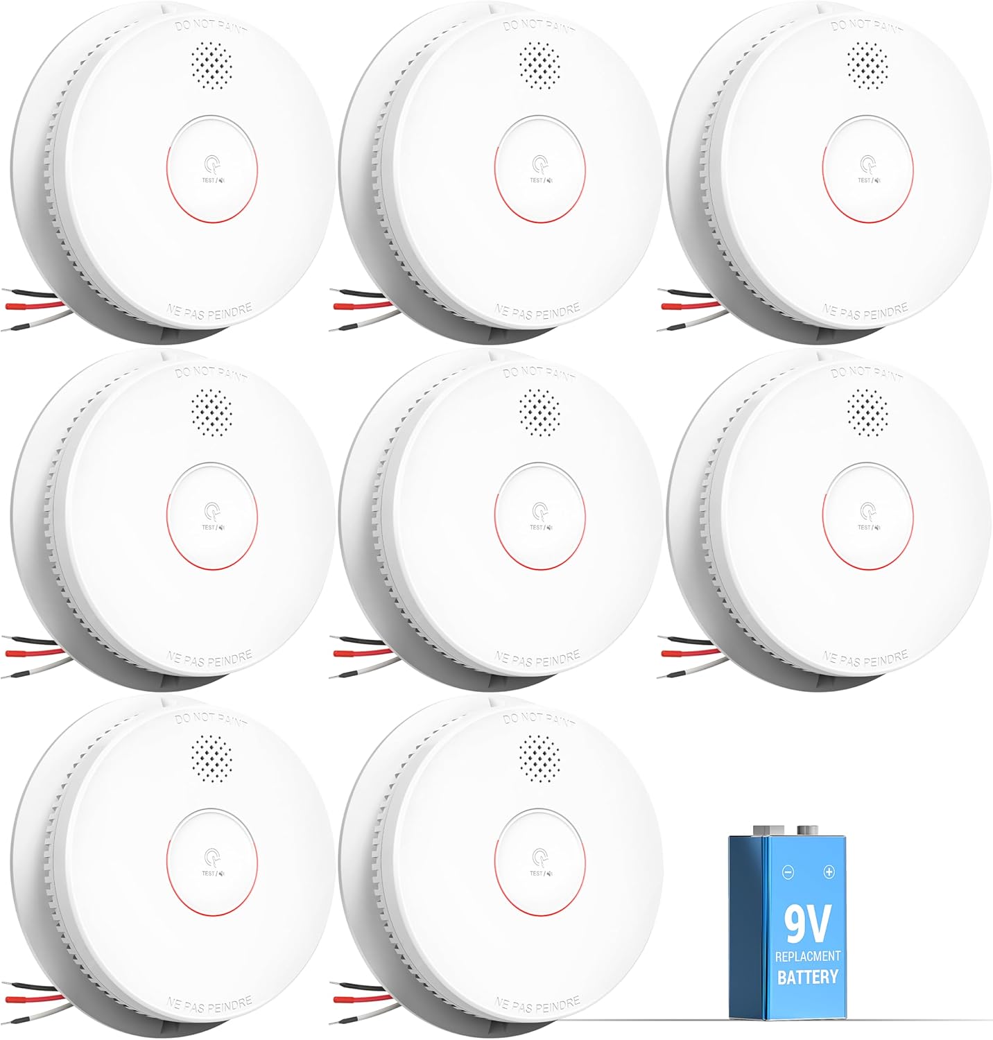 SITERWELL Hardwired Interconnected Smoke Detector with Backup