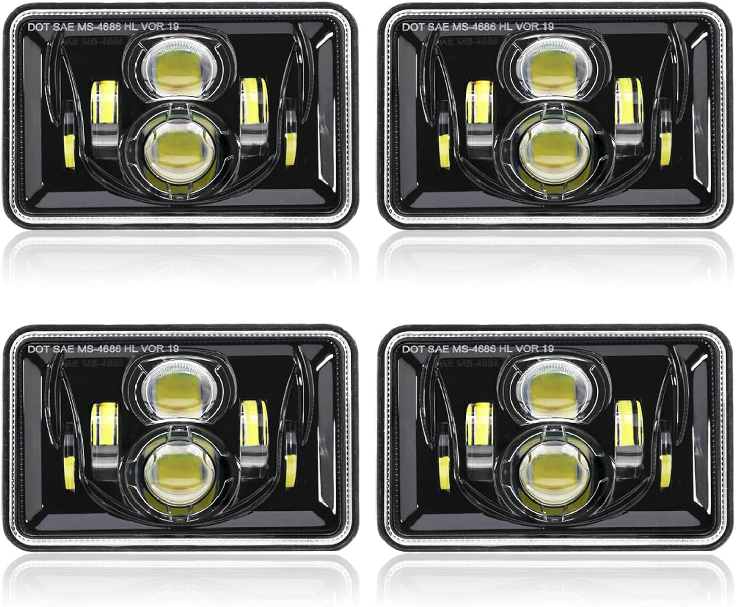 Auxbeam 4x6 LED Headlights - Super Bright & Durable Design