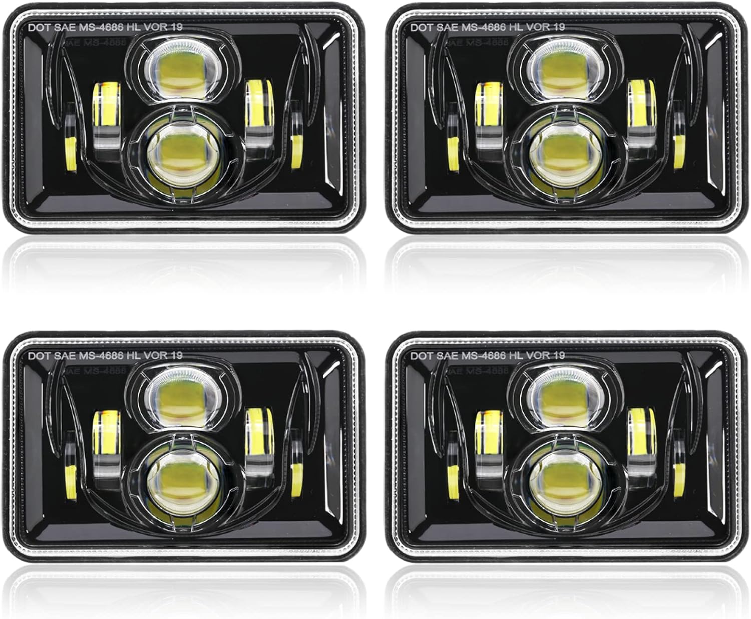Auxbeam 4x6 LED Headlights - Super Bright & Durable Design