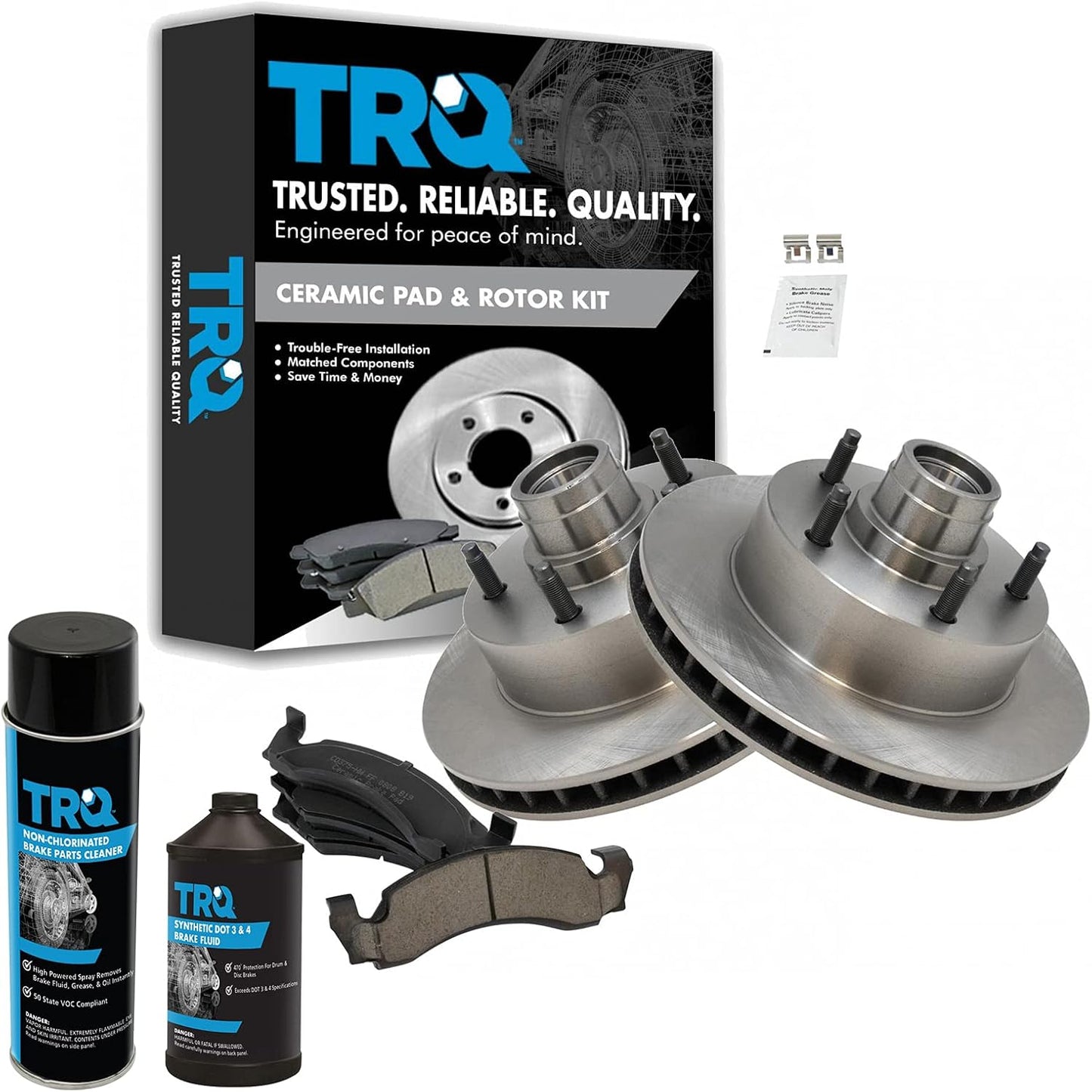 TRQ Front Brake Pad & Rotor Kit for 1987-1993 Ford E-150