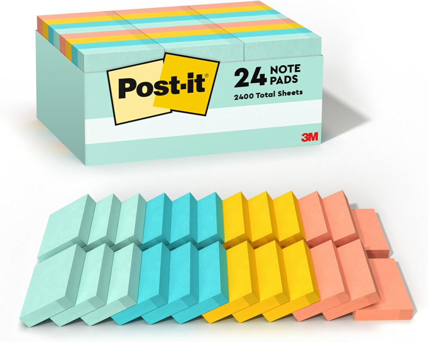 Post-it Notes Beachside Caf Collection - 24 Pads x 100 Sheets - Organize in Style