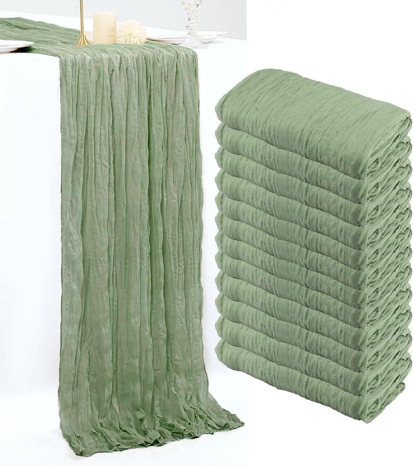 12 Pack Cheesecloth Table Runner for Elegant Party Decor