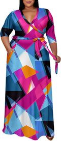 Runwind Plus Size Dress for Women - Flattering VNeck Maxi for Curvy