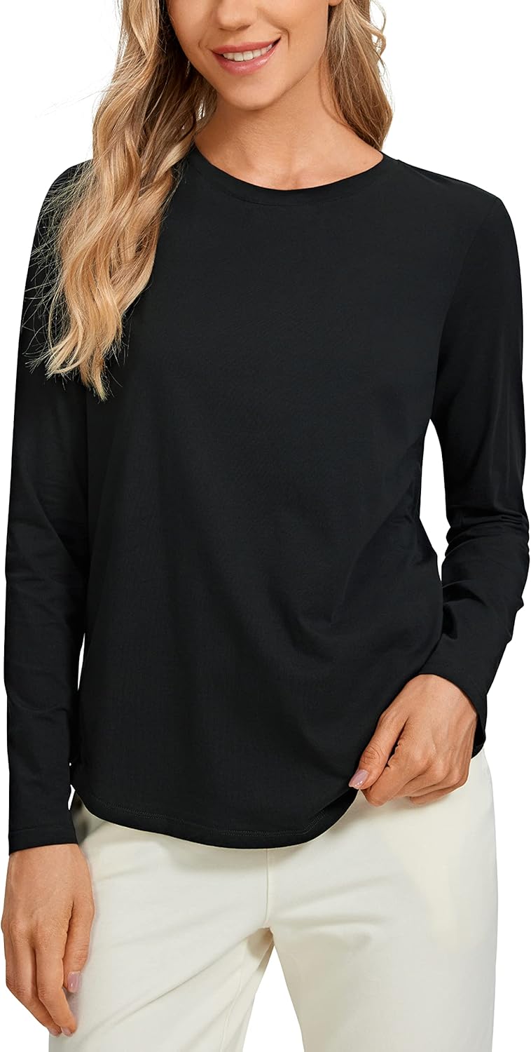 CRZ YOGA Pima Cotton Long Sleeve Shirt - Ultimate Comfort