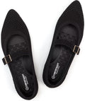 Women Mesh Flats Mary Jane Shoes Pointed Toe Lightweight - Comfortable