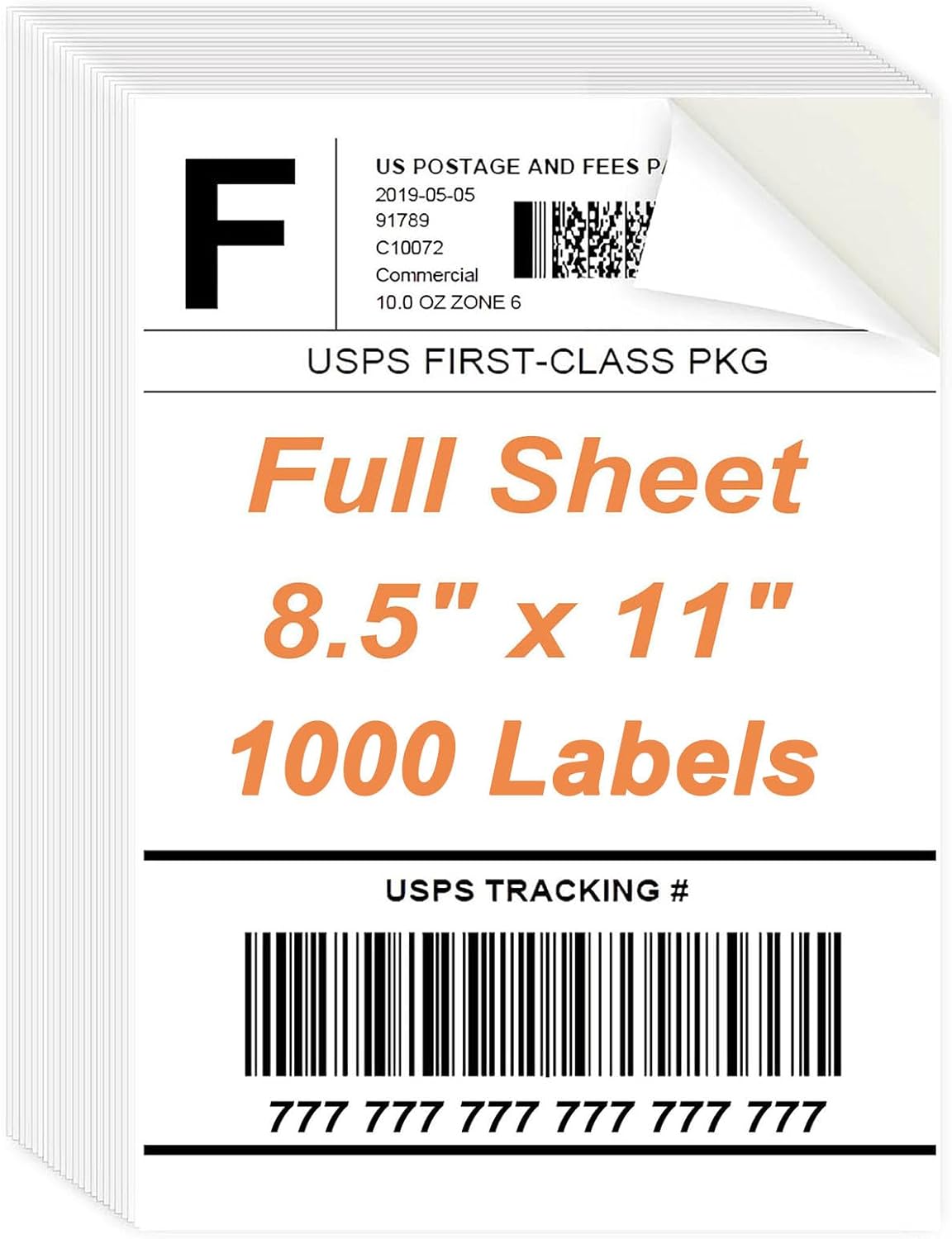 1000 Sheets Matte Sticker Paper - Printable Full Page Labels - Inkjet/Laser - White - 8.5x11
