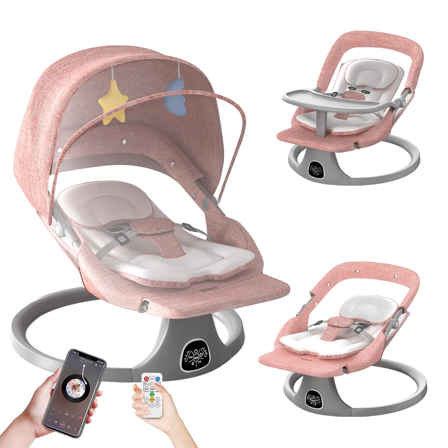 Ryokk Electric Baby Swing: 5 Speeds, 3 Timers, 8 Lullabies