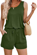 ADOME Rompers for Women Sleeveless Scoop Neck Short Jumpsuit