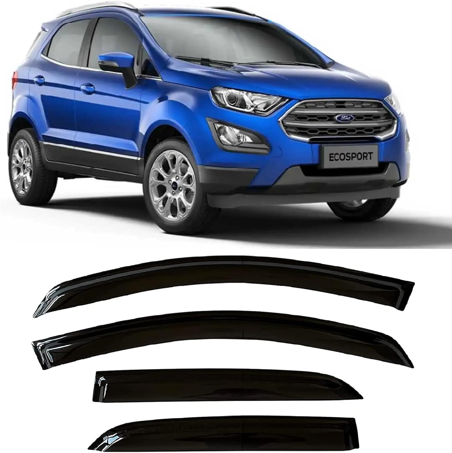Tinted Tape-On Rain Guards for Ford EcoSport 2018-2022