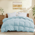 Queen Size Down Comforter All Season - Ultra Soft Hotel Blue