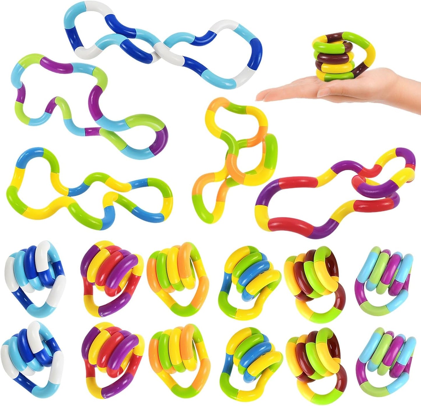 18 Pack Quiet Twisty Fidget Toys - Stress Relief for All Ages!