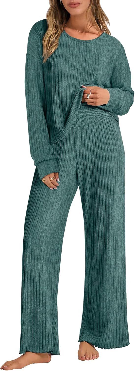 ANRABESS Women 2 Piece Lounge Pajamas Set for Cozy Comfort