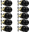 Probrico Matte Black Privacy Door Knobs 10 Pack - Modern Flat Ball