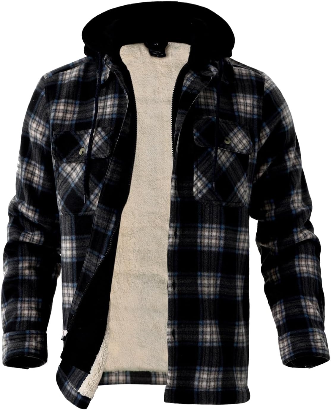 Winter Heavy Warm Sherpa Lined Fleece Plaid Flannel Jacket