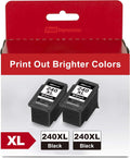 PG-240 XL Black Ink Cartridge Replacement for Canon 240XL - 2 Pack