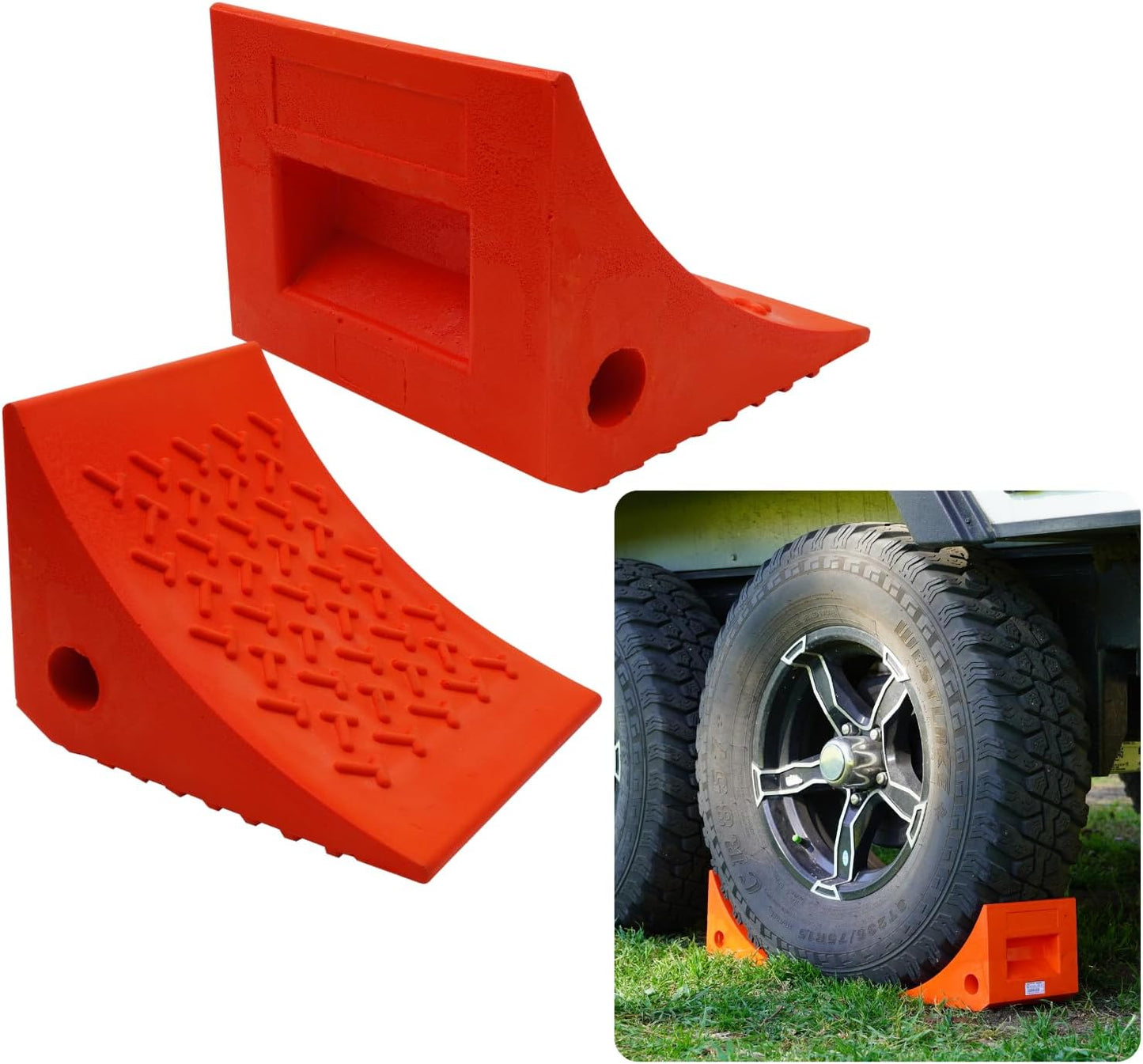 SECURITYMAN Heavy Duty Wheel Chocks for All Vehicles - 2 Pack