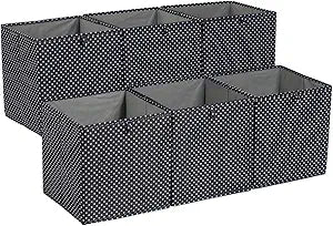 Collapsible Fabric Storage Cube Organizer Bins - Pack of 6