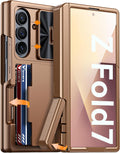 Vizvera Z Fold 7 Wallet Case RFID Wallet with Kickstand - Desert Gold