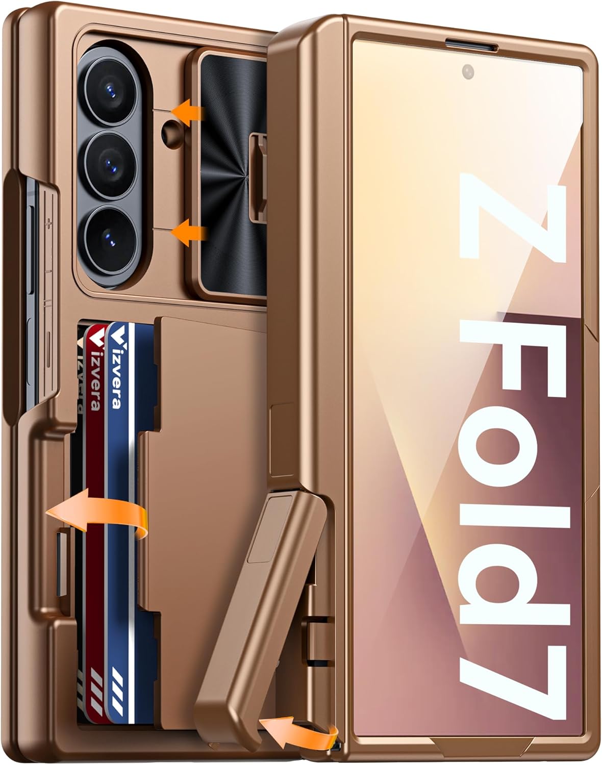 Samsung Galaxy Z Fold 7 Case with RFID Wallet and Kickstand