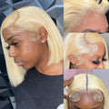 Straight 613 Bob Wig Human Hair 13x4 Lace Front - Natural Blonde Bob