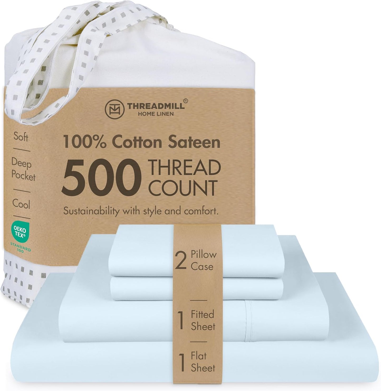 Threadmill Cotton Full Size Sheet Set for Ultimate Comfort