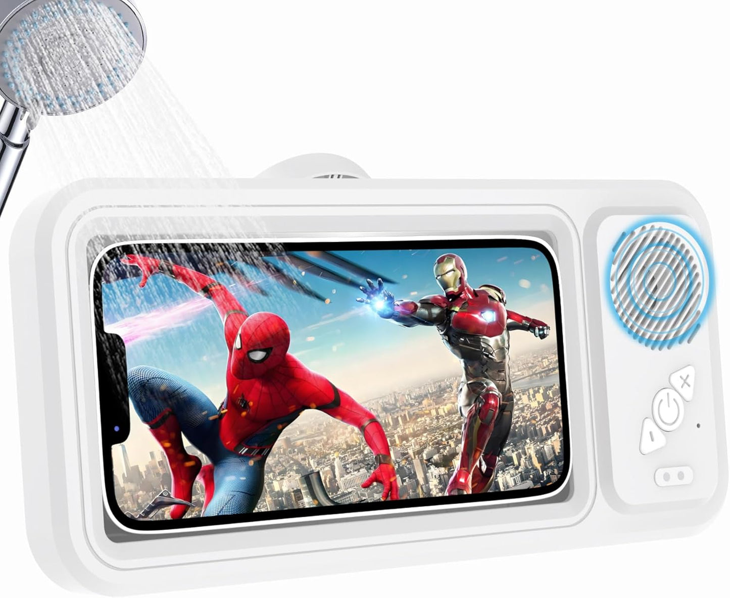 Fanlory Shower Phone Holder: Wireless Speaker & 360 View, Waterproof Mount for 4-6.8 Phones