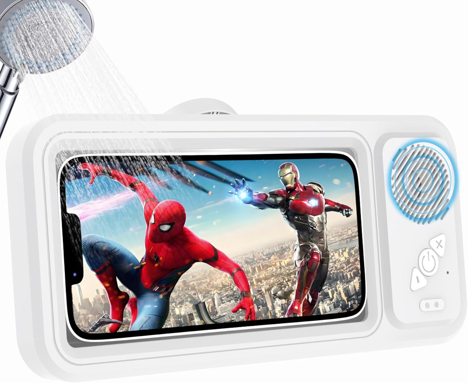 Fanlory Shower Phone Holder: Wireless Speaker & 360 View, Waterproof Mount for 4-6.8 Phones