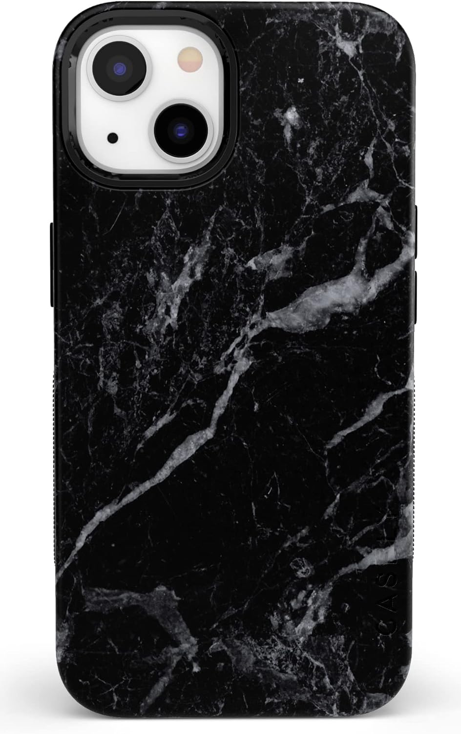 Bold Protective iPhone 13 Case in Black Pearl Marble Design