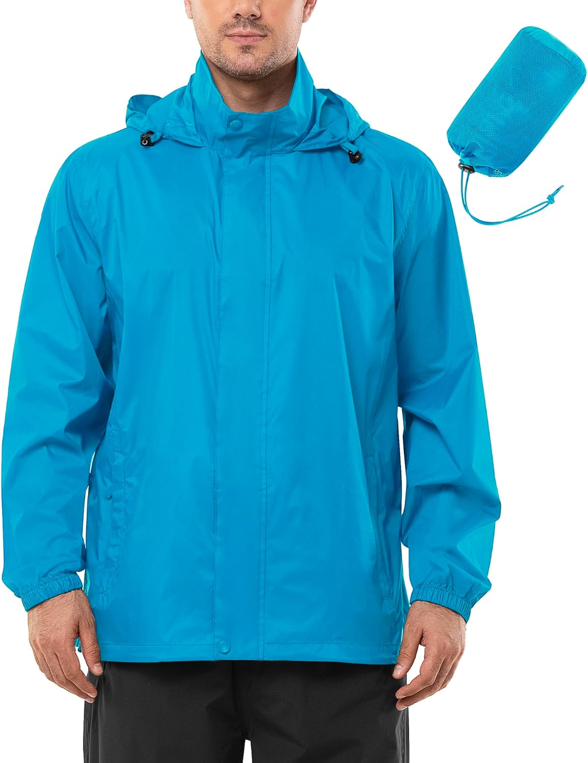Outdoor Ventures Men's Rain Jacket - Waterproof and Lightweight