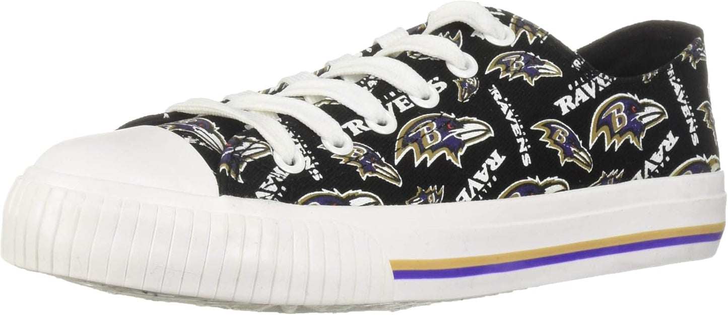 FOCO Women's NFL Team Logo Glitter Low Top Sneakers for Fans