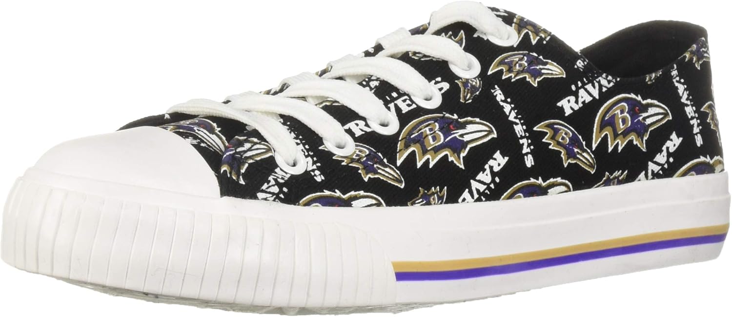 FOCO Women's NFL Team Logo Glitter Low Top Sneakers for Fans