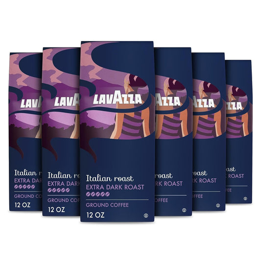 Lavazza Italian Roast Coffee, 6x12oz Bags, Bold Flavor, Intensity 5/5