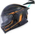1Storm Modular Full Face Helmet HB89 Arrow Orange - Flip Up Dual Visor